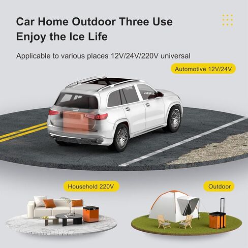 ثلاجة محمولة 30 كوارت 12 فولت (-78 درجة فهرنهايت ~ 52 فهرنهايت) فريزر سيارة 28 لتر مع ضاغط 110-240 فولت تيار متردد للتخييم والشاحنات والسيارات الترفيهية والسفر والقارب والاستخدام المنزلي من كيوردر in Kuwait