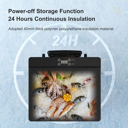 ثلاجة محمولة 30 كوارت 12 فولت (-78 درجة فهرنهايت ~ 52 فهرنهايت) فريزر سيارة 28 لتر مع ضاغط 110-240 فولت تيار متردد للتخييم والشاحنات والسيارات الترفيهية والسفر والقارب والاستخدام المنزلي من كيوردر in Kuwait