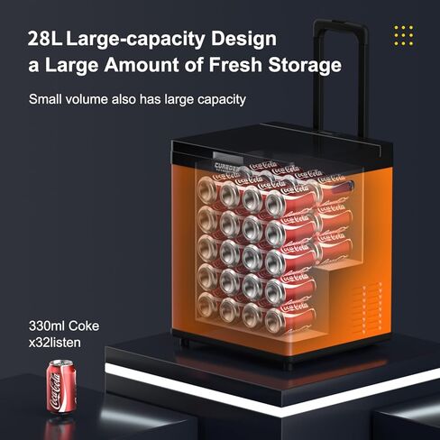 ثلاجة محمولة 30 كوارت 12 فولت (-78 درجة فهرنهايت ~ 52 فهرنهايت) فريزر سيارة 28 لتر مع ضاغط 110-240 فولت تيار متردد للتخييم والشاحنات والسيارات الترفيهية والسفر والقارب والاستخدام المنزلي من كيوردر in Kuwait