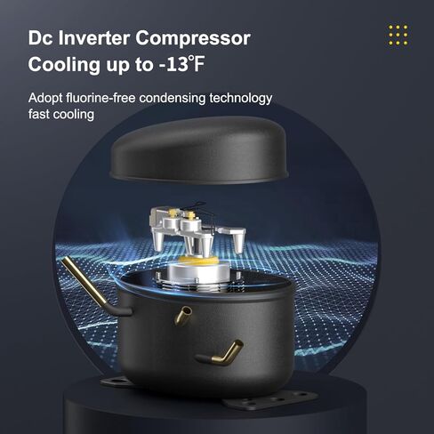 ثلاجة محمولة 30 كوارت 12 فولت (-78 درجة فهرنهايت ~ 52 فهرنهايت) فريزر سيارة 28 لتر مع ضاغط 110-240 فولت تيار متردد للتخييم والشاحنات والسيارات الترفيهية والسفر والقارب والاستخدام المنزلي من كيوردر in Kuwait