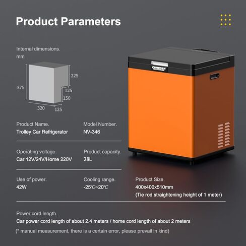 ثلاجة محمولة 30 كوارت 12 فولت (-78 درجة فهرنهايت ~ 52 فهرنهايت) فريزر سيارة 28 لتر مع ضاغط 110-240 فولت تيار متردد للتخييم والشاحنات والسيارات الترفيهية والسفر والقارب والاستخدام المنزلي من كيوردر in Kuwait