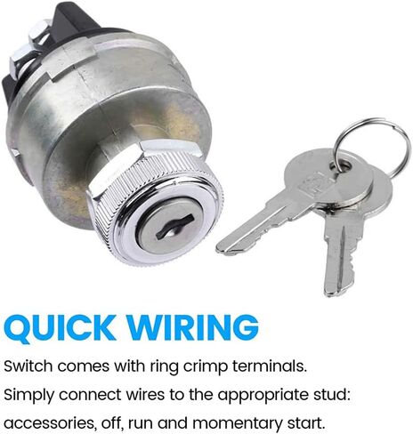 مفتاح الإشعال، مفتاح تشغيل عالمي بأربعة مواضع متوافق مع قطاعة الخشب، جرار فورد، رافعة شوكية، جرارات العشب العتيقة، لجرار ماسي فيرغسون، السيارة، القارب الأقدم، Acc/Off/IGN/(البدء) in Kuwait