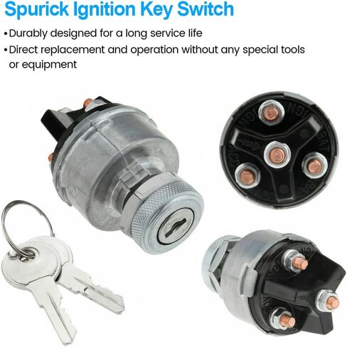 مفتاح الإشعال، مفتاح تشغيل عالمي بأربعة مواضع متوافق مع قطاعة الخشب، جرار فورد، رافعة شوكية، جرارات العشب العتيقة، لجرار ماسي فيرغسون، السيارة، القارب الأقدم، Acc/Off/IGN/(البدء) in Kuwait