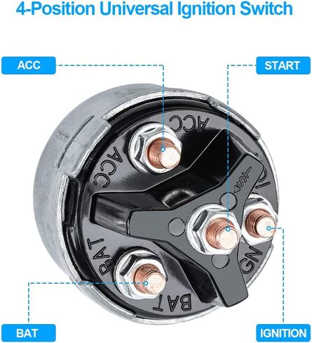 مفتاح الإشعال، مفتاح تشغيل عالمي بأربعة مواضع متوافق مع قطاعة الخشب، جرار فورد، رافعة شوكية، جرارات العشب العتيقة، لجرار ماسي فيرغسون، السيارة، القارب الأقدم، Acc/Off/IGN/(البدء) in Kuwait