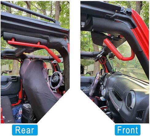 مجموعة مقابض امساك امامية وخلفية من الالومنيوم من جيه في 7 توسن، متوافقة مع جيب رانجلر جيه كيه جيه كيه يو 2007-2018 سبورتس صحارى فريدوم روبيكون اكس انليميتد 4 ابواب، احمر in Kuwait