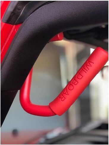 مجموعة مقابض امساك امامية وخلفية من الالومنيوم من جيه في 7 توسن، متوافقة مع جيب رانجلر جيه كيه جيه كيه يو 2007-2018 سبورتس صحارى فريدوم روبيكون اكس انليميتد 4 ابواب، احمر in Kuwait