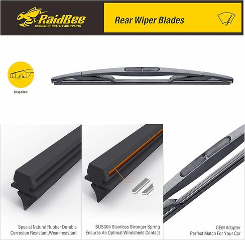 RaidBee Rear Wiper Blade 11 inch, Replacement for Chevrolet Sonic,Dodge Magnum,Dodge Nitro,GMC Acadia,Saturn Outlook,Rear Wiper Blades for Automotive Replacement Windshield Wiper Blades(11-E) in Kuwait