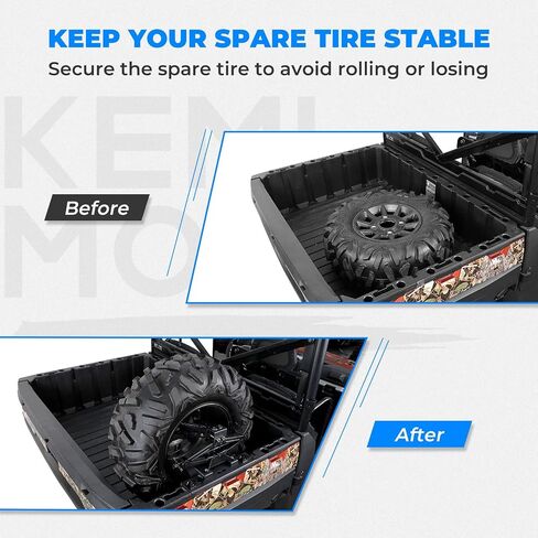 KEMIMOTO Spare Tire Mount UTV Spare Tire Carrier Compatible with Polaris Ranger 500 1000 XP General 1000 26-33 Inch Spare Tire Carrier Rack in Saudi Arabia