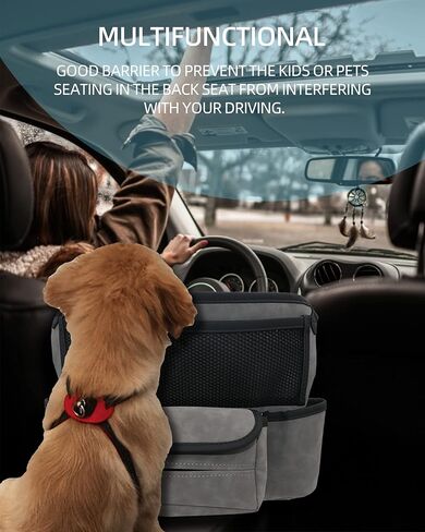 Car Handbag Holder For Front Seat, Large Capacity Net Pocket Durable Leather Seat Back Automotive Consoles & Organizers for Purse or Bag Between Seats, Pack of 1(Grey) in Kuwait