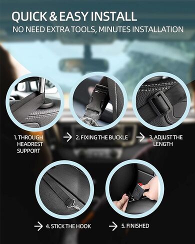 Car Handbag Holder For Front Seat, Large Capacity Net Pocket Durable Leather Seat Back Automotive Consoles & Organizers for Purse or Bag Between Seats, Pack of 1(Grey) in Kuwait