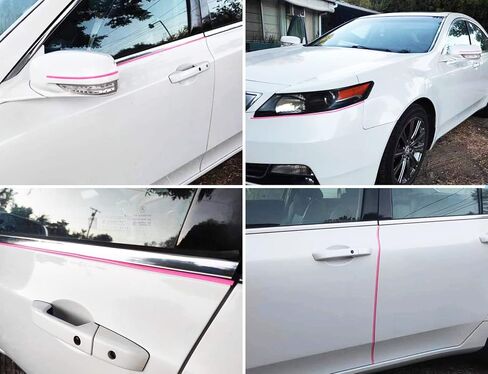 Hot Pink Car Exterior and Interior Molding Trim Universal Dashboard Bumper Window Door Body Side Decorative DIY Flexible Strip (Width: 1/2inch (12mm), 8FT) in Saudi Arabia