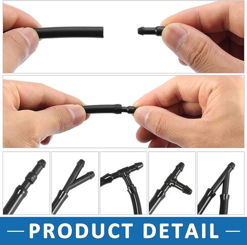 A ABSOPRO Windshield Washer Nozzle Kit 85381-AE020 150cm Washer Hose and Adapter Wiper Wash Spray Jet for Toyota Corolla 2004-2010 Plastic (Set of 6) in Saudi Arabia