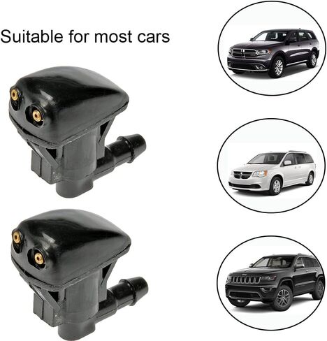 فوهات غسيل الزجاج الامامي للسيارة من يوان يوتونج، مجموعة فوهات رش بديلة لممسحة الزجاج الامامي للسيارة مناسبة لسيارة تويوتا ودودج وجيب (قطعتان) in Kuwait