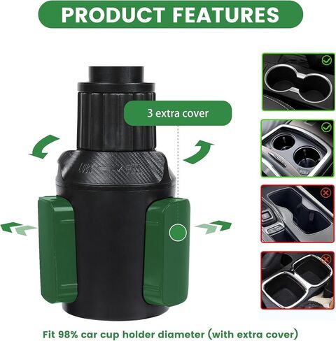 Car Cup Holder Phone Holder,Car 360° Telescopic Rotation Phone Adapter,5-in-1 Multifunctional Storage Box,Essential Car Accessories for Travel, for Water Cups,Beverage Bottles and All Smartphones. in Saudi Arabia