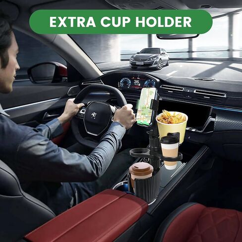 Car Cup Holder Phone Holder,Car 360° Telescopic Rotation Phone Adapter,5-in-1 Multifunctional Storage Box,Essential Car Accessories for Travel, for Water Cups,Beverage Bottles and All Smartphones. in Saudi Arabia
