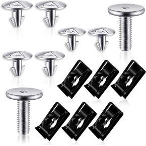 8 PCS Lower Engine Cover Pin Screws, Lower Engine Radiator Splash Guard Hardware Screw Bolts, Compatible with Honda Civic, Accord and CRV 90674-TY2-A01 (Silver)