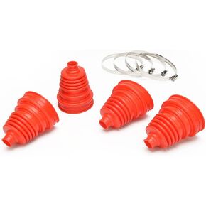 4pcs Universal Silicone Tool CV Joint Boot Kit Drive Shaft Silicone Constant Velocity Dust Cover CV Boot Replacement Silicone Telescopic Sleeve with 12 Clips (Black) in Kuwait