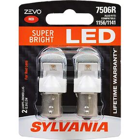 سيلفانيا - مصباح LED احمر 7506 من زيفو - مصباح LED ساطع، مثالي لمصابيح التوقف والإضاءة الخلفية (يحتوي على مصباحين) in Kuwait