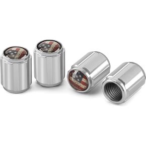 American Flag Tire Valve Caps Aluminum Valve Stem Caps Black Metal Valve Stem Covers Universal for Cars, Trucks, SUVs, Motorcycles & Bikes丨­Airtight Seal丨Light-Weight丨Durable (4 Pack) in Kuwait