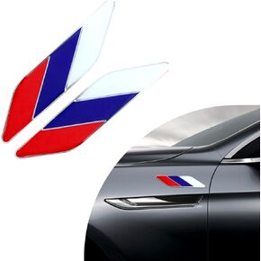 2 PCS 3D France Flag Emblem Badge, Auto Front Fender Badge Sign Emblem, Car Alloy Stickers and Declaration Decals, Universal Exterior Decoration Suitable for All Vehicles (France Flag)
