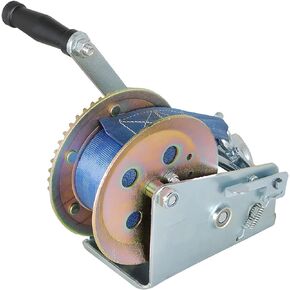 LiGuVCY 3500lbs Crank Manual Winch for ATV Ship Trailer Truck Car with Nylon Blue Polyester Belt in Saudi Arabia