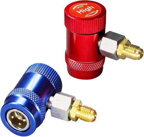 تجهيزات محول أداة AutoWanderer R1234yf - قارنات التوصيل السريعة R1234yf ذات الجانب العالي والجانب المنخفض لإخلاء تكييف الهواء واستبداله وإعادة شحنه in Kuwait