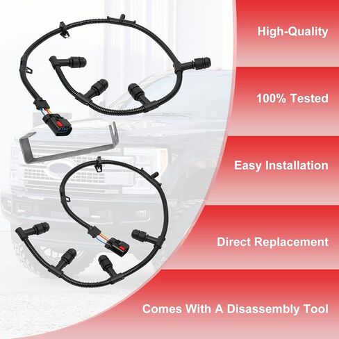 مجموعة أدوات ربط قابس التوهج 6.0، تتضمن سلك قابس التوهج الأيسر والأيمن وأداة إزالة، تناسب 2004-2010 Ford F-250 F-350 F-450 E-350 E-450 Super Duty، استبدل 4C2Z-12A690-BA 5C3Z-12A690- أ in Kuwait