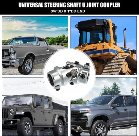 X AUTOHAUX Universal Single Steering Shaft U Joint 3/4" DD x 1" DD Maximum Working Angle 35 Degree for Automotive Part Automated Partking Lifts Grinding Machine Hard Steel Chrome Silver Tone in Saudi Arabia