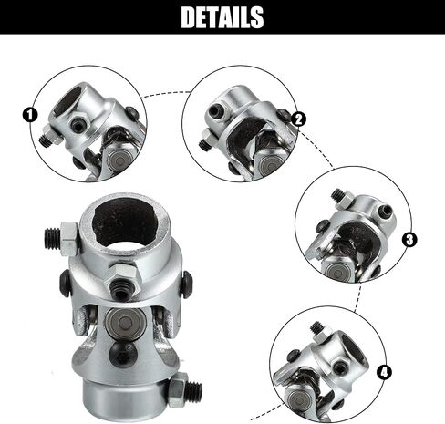 X AUTOHAUX Universal Single Steering Shaft U Joint 3/4" DD x 1" DD Maximum Working Angle 35 Degree for Automotive Part Automated Partking Lifts Grinding Machine Hard Steel Chrome Silver Tone in Saudi Arabia