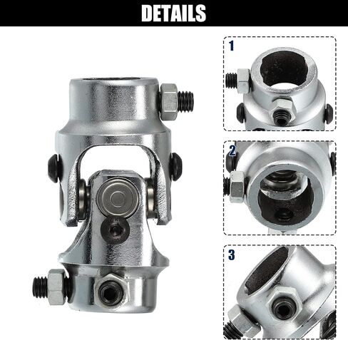 X AUTOHAUX Universal Single Steering Shaft U Joint 3/4" DD x 1" DD Maximum Working Angle 35 Degree for Automotive Part Automated Partking Lifts Grinding Machine Hard Steel Chrome Silver Tone in Saudi Arabia