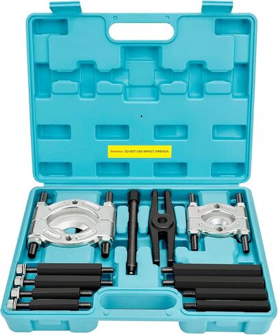DURATECH 12PCS Bearing Puller Set, 5-ton Capacity Heavy Duty Flywheel Separator Tool, 2" and 3" Bar-Type Splitter Remove Bearings Kit, Gear Puller, Storage Case Included in Saudi Arabia