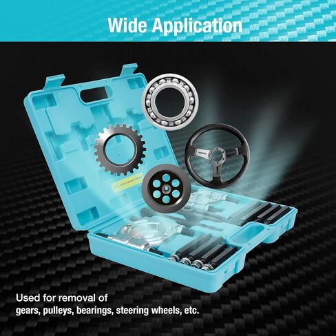 DURATECH 12PCS Bearing Puller Set, 5-ton Capacity Heavy Duty Flywheel Separator Tool, 2" and 3" Bar-Type Splitter Remove Bearings Kit, Gear Puller, Storage Case Included in Saudi Arabia