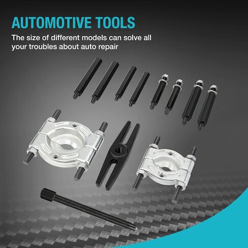 DURATECH 12PCS Bearing Puller Set, 5-ton Capacity Heavy Duty Flywheel Separator Tool, 2" and 3" Bar-Type Splitter Remove Bearings Kit, Gear Puller, Storage Case Included in Saudi Arabia