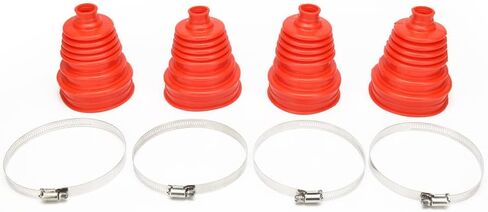 4pcs Universal Silicone Tool CV Joint Boot Kit Drive Shaft Silicone Constant Velocity Dust Cover CV Boot Replacement Silicone Telescopic Sleeve with 12 Clips (Black) in Kuwait