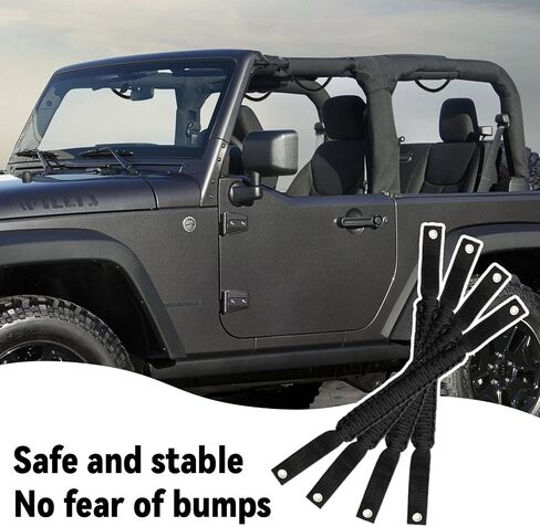 syihah 4PCS Roll Bar Grab Handles for Ford Bronco 2 Door 4 Door Grab Handles, Paracord Grip Handle for Ford Bronco Interior Accessories (Black) in Saudi Arabia