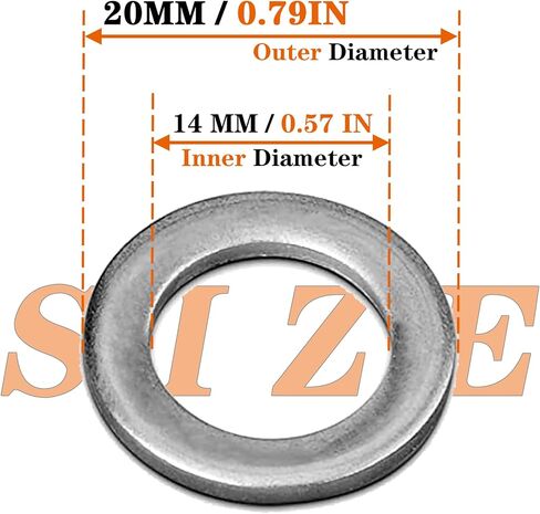 M14 Aluminum Oil Drain Plug Seal Ring Gasket Washers Replacement for Civic, Accord, CR-V/CRV, and More 20-Pack CQSPMOTO in Kuwait