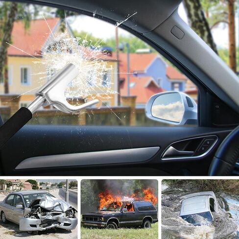 Steering Wheel Lock for Car, Foldable Club Steering Wheel Lock Anti-Theft Device, Adjustable Length, Emergency Hammer Self Defense Tool, Universal for Car/Truck/SUV/Van in Saudi Arabia