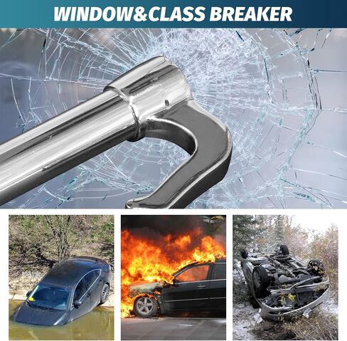 Car Steering Wheel Lock - RUN.SE Retractable Hook Brake Lock Clutch Lock Universal Anti-Theft Locking Stainless Steel Steering Wheel Lock with 3 Keys for Cars, Trucks, Vans, and SUVs (Silver) in Saudi Arabia