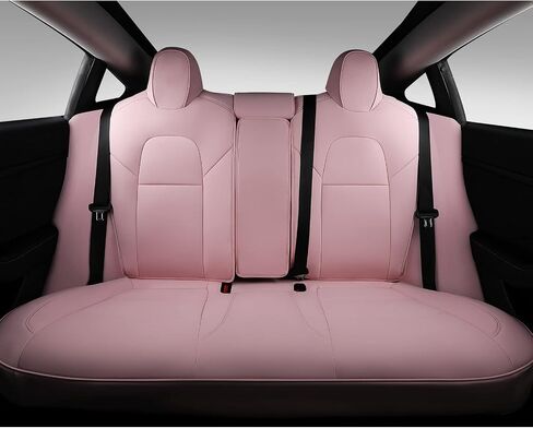 Xipoo Fit Tesla Model Y غطاء مقعد السيارة غطاء جلد بولي يوريثان ملفوف بالكامل حماية طوال الموسم لطراز Tesla Y 2020 2021 2022 2023 (وردي PU، موديل Y (ملفوف بالكامل 12 قطعة)) in Kuwait