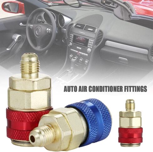 HomeSoGood R134A Low High Auto Car Quick Coupler Connector Brass Adapters for Car Air Conditioning Refrigerant Adjustable AC Manifold Gauge in Saudi Arabia