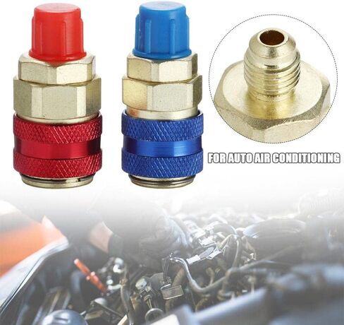 HomeSoGood R134A Low High Auto Car Quick Coupler Connector Brass Adapters for Car Air Conditioning Refrigerant Adjustable AC Manifold Gauge in Saudi Arabia