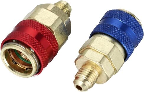 HomeSoGood R134A Low High Auto Car Quick Coupler Connector Brass Adapters for Car Air Conditioning Refrigerant Adjustable AC Manifold Gauge in Saudi Arabia