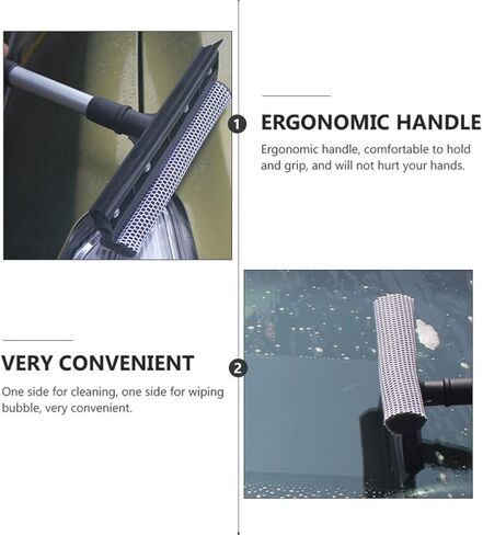 BOOMBOOST الزجاج الأمامي منظف أداة نافذة ممسحة تنظيف أداة شاملة قابلة للفصل مزدوجة السطح الزجاج ممسحة السيارة نافذة ساحر الغسيل in Kuwait
