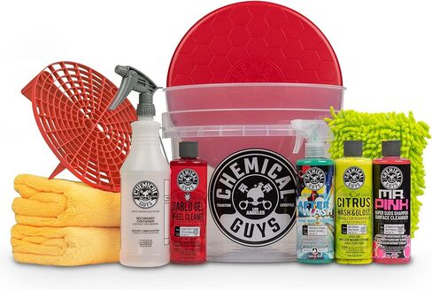 Chemical Guys HOL121 Best Car Wash Bucket Kit, (Safe for Cars, Trucks, SUVs, RVs & More) 11 Items in Kuwait