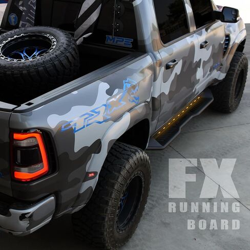 خطوات لوحات الجري Armordillo FX متوافقة مع 2018-2023 Jeep Wrangler/ 2021-2023 Jeep Wrangler 4xe | موديل 4 أبواب | جسم JL | 8722237 | شريط خطوات مضاء متسلسل | in Saudi Arabia
