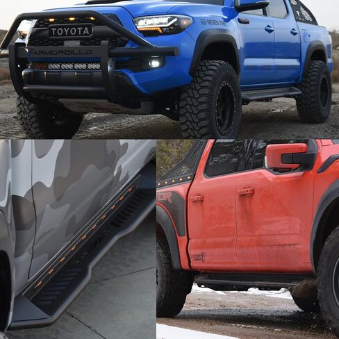 خطوات لوحات الجري Armordillo FX متوافقة مع 2018-2023 Jeep Wrangler/ 2021-2023 Jeep Wrangler 4xe | موديل 4 أبواب | جسم JL | 8722237 | شريط خطوات مضاء متسلسل | in Saudi Arabia