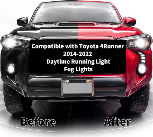 Tluuze - LED DRL Daytime Running Light Fog Light For Toyota 4Runner 2014-2021, Front Bumper Light Dynamic Sequential Start Up Turn Signal Lights Amber/White/Blue Light, Black 2Pcs in Saudi Arabia