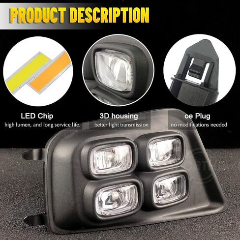 Led Fog Light Daytime Running Lights Compatible with Toyota Tacoma 2012 2013 2014 2015 with White DRL Lamps/Amber Turn Signals Parts and Accessories in Kuwait