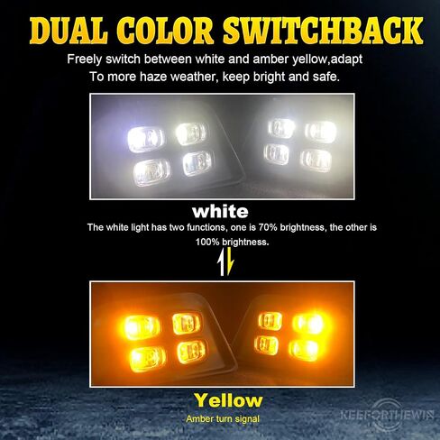 Led Fog Light Daytime Running Lights Compatible with Toyota Tacoma 2012 2013 2014 2015 with White DRL Lamps/Amber Turn Signals Parts and Accessories in Kuwait