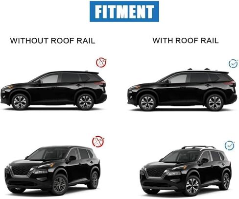 حامل سقف متقاطع متوافق مع نيسان روج 2021 2022 2023 (مع قضبان جانبية) رفوف لحمل الامتعة على السطح in Kuwait